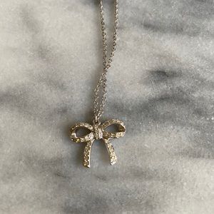 Swarovski women’s sterling silver bow necklace